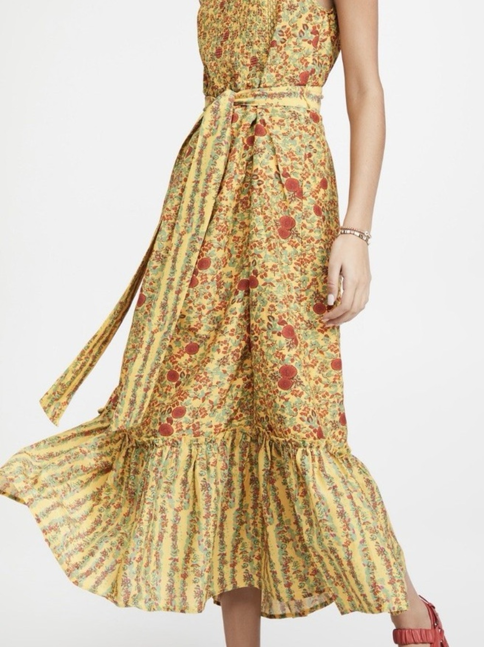 Roller Rabbit Yellow Floral Ruffled Tank